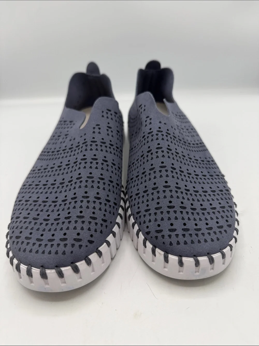 Ilse Jacobsen Gray Perforated Slip-On Loafers - Picture 3 of 8